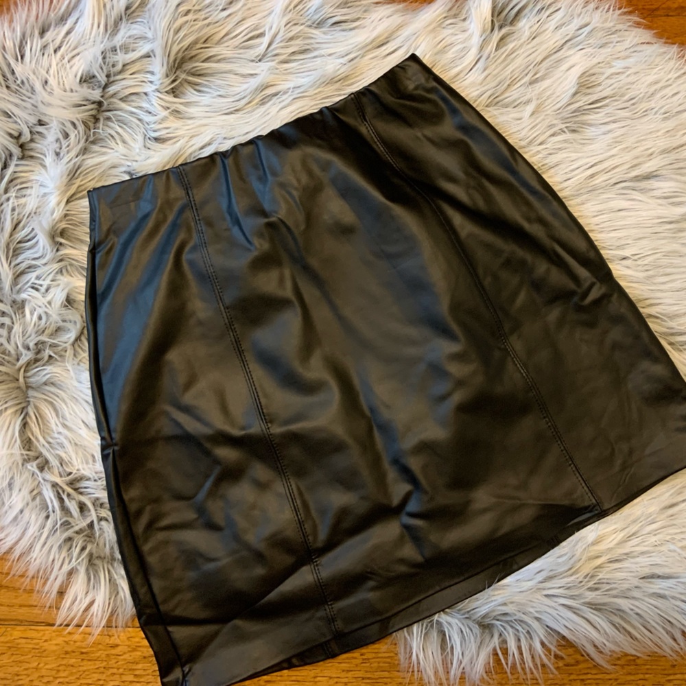 Olive + Oak Vegan Leather Mini Skirt